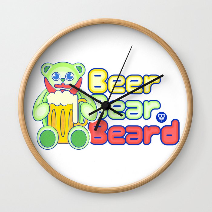 Beer-bear- beard Wall Clock