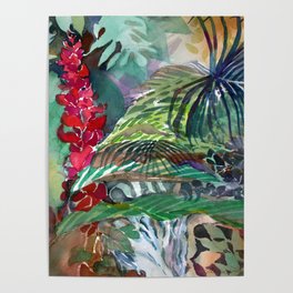 Tropical Waterfall Poster