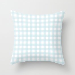 Baby blue gingham pattern Throw Pillow