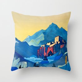 “The Stronghold of the Spirit” by Nicholas Roerich Throw Pillow