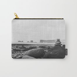 Black Sand Beach Carry-All Pouch | Photo, South, Shore, Ocean, Sand, Rock, Volcanic, Water, Vik, Black 