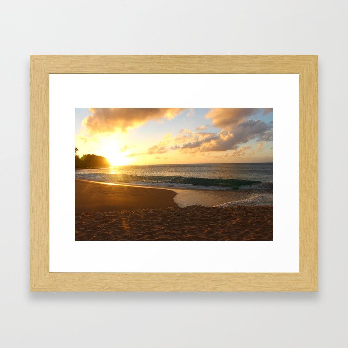 Sunset in Hawaii Framed Art Print