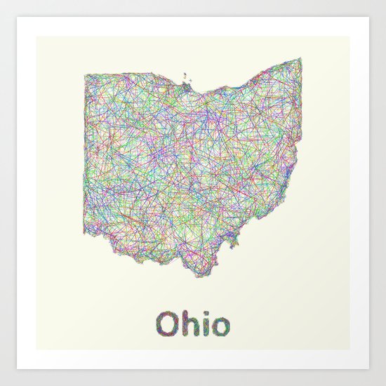Ohio map Art Print