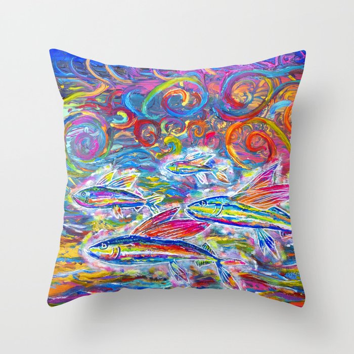 Sunset Marara ( Flying Fish) Throw Pillow