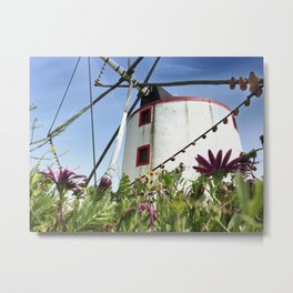 Traditional Windmill Photo | Portugal Travel Photography | Moinho Do Boneco Windmill Portugal Metal Print