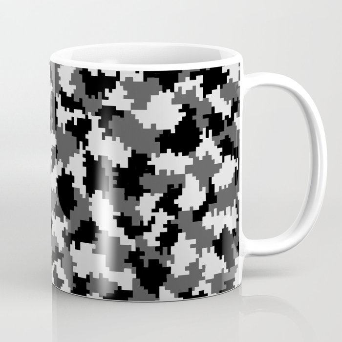 Camouflage Digital Black and White Coffee Mug