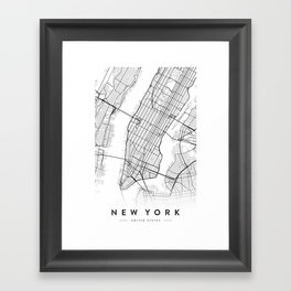 NEW YORK MAP Framed Art Print