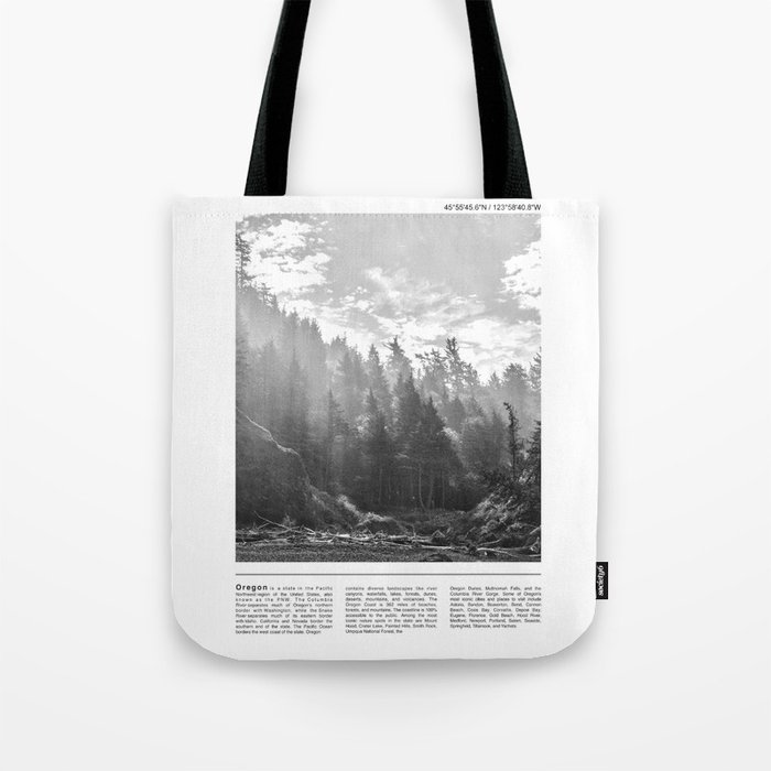 Forest in Black and White | Travel Photography Minimalism in the Pacific Northwest Tote Bag