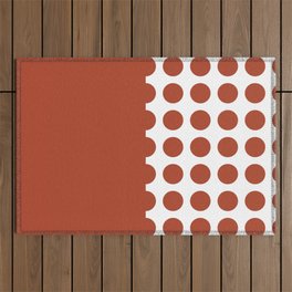 Elegant Dots Polka Dots Circles Spots Burnt Orange White Outdoor Rug