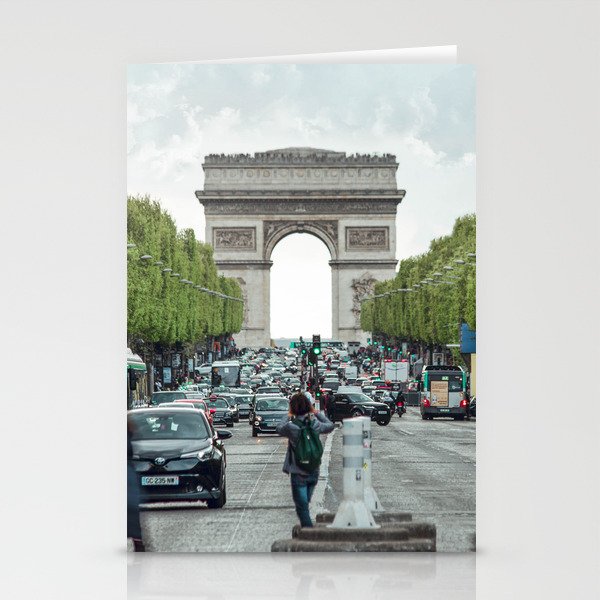Walking around Paris, the city of love Stationery Cards