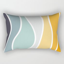 Colorful summery retro style waves Rectangular Pillow