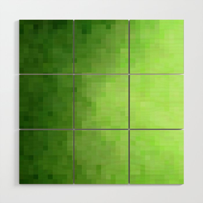 graphic design geometric pixel square pattern abstract background in green Wood Wall Art