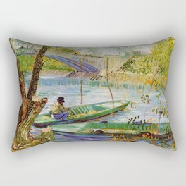 Vincent Van Gogh Fishing in the Spring 1887 Rectangular Pillow