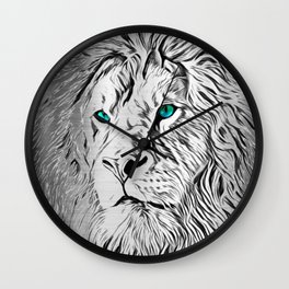 Silver Lion Wall Clock