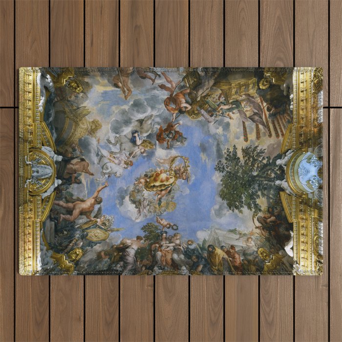 Palazzo Pitti (Florence) Ceiling Painting of the Sala Di Marte Outdoor Rug