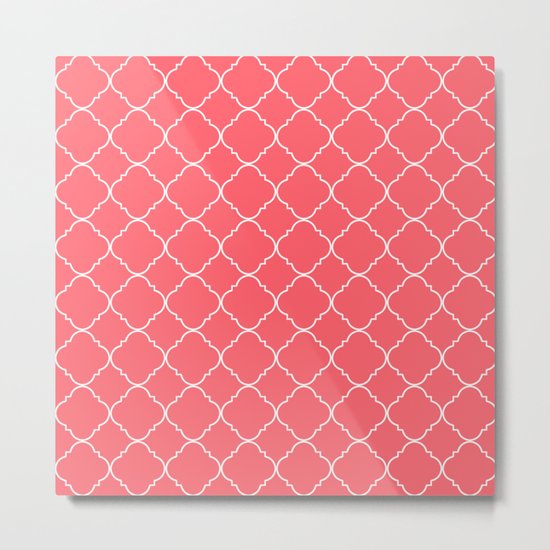 Coral Red Moroccan Metal Print