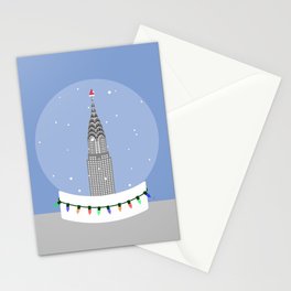 New York City NYC Christmas Snow Globe Stationery Card