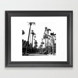 Los Angeles Beverly Hills Black & White Framed Art Print