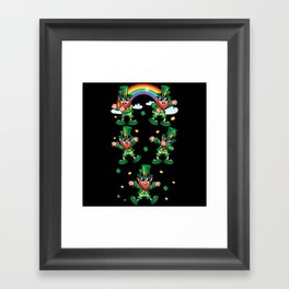 Dabbing Leprechaun Shamrock Saint Patrick's Day Framed Art Print