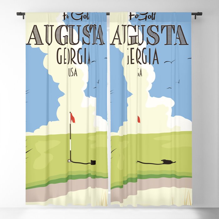 Augusta Georgia Golf Poster Blackout Curtain