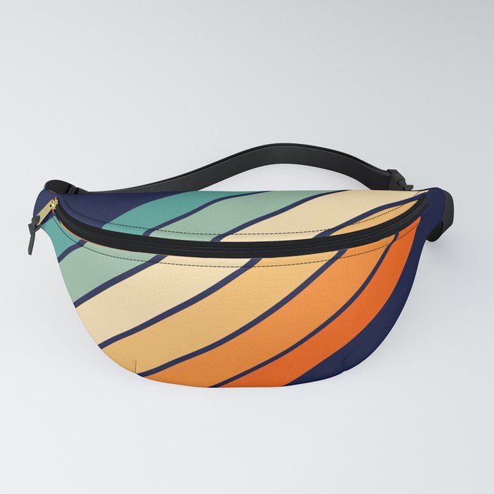 Farida 70s Vintage Style Retro Stripes Fanny Pack by AlphaOmega