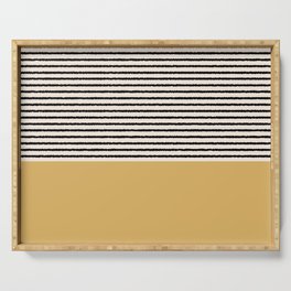 Texture - Black Stripes Gold Serving Tray