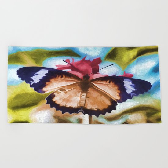 Flying Flower Beach Towel