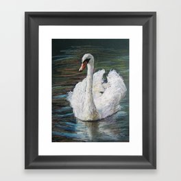 white swan Framed Art Print