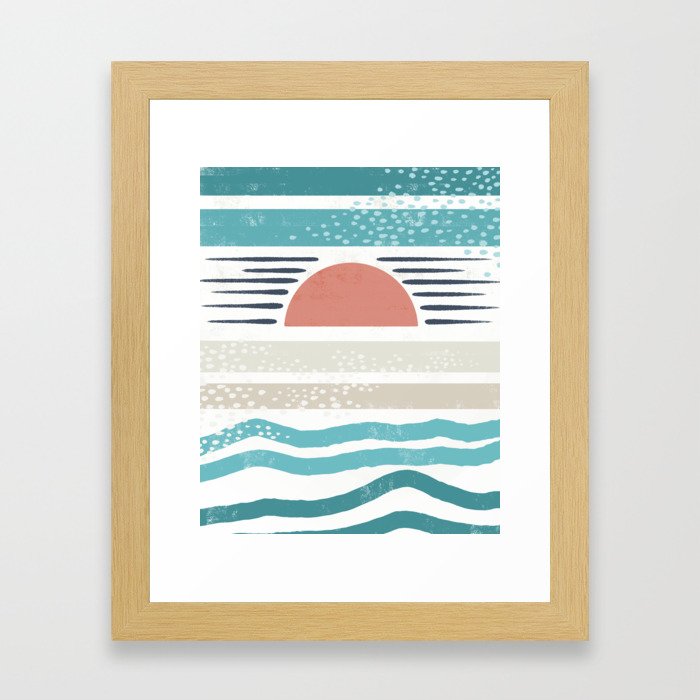 Patterned Abstract Sunrise  Framed Art Print