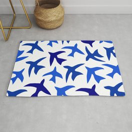 Matisse cut-out birds - blue and white pattern Rug