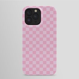 Pink Lace Pink and Cotton Candy Pink Checkerboard iPhone Case