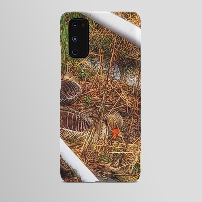 Geese in Reeds Android Case
