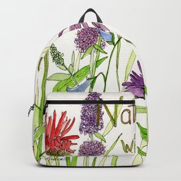 Nature Smiles with Flowers Watercolor Illustration Backpack