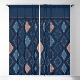 Lucy Blue Diamonds Blackout Curtain