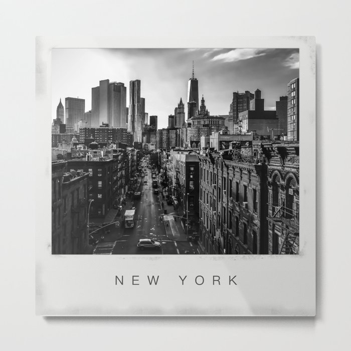 New York City Manhattan skyline black and white Metal Print