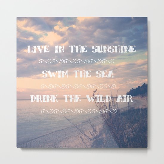 Live in the Sunshine, Swim the Sea Metal Print