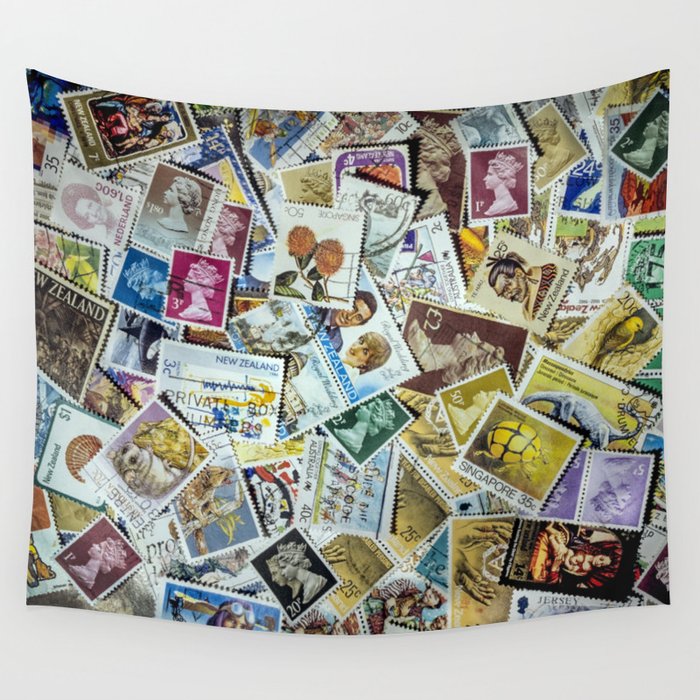 Postage Stamps Wall Tapestry