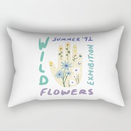 90s Wild Flowers Exhibition Poster Rectangular Pillow