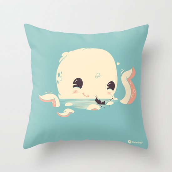 Adorable Octopus Battle Throw Pillow