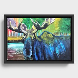 Wonder Moose Framed Canvas