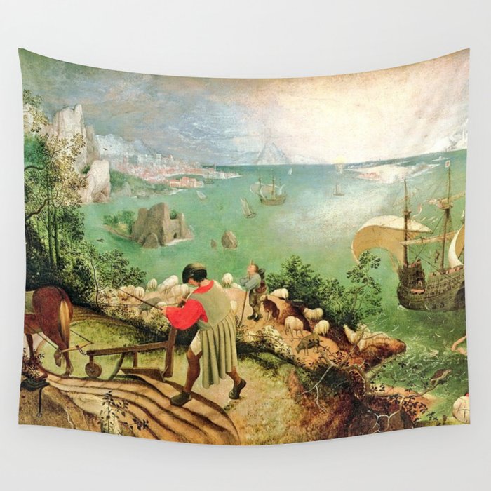 Landscape With The Fall Of Icarus Painting Pieter Bruegel The Elder Wall Tapestry