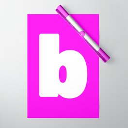 b (White & Magenta Letter) Wrapping Paper