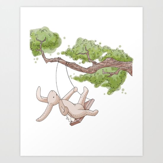 Swing Low Sweet Bunny Art Print