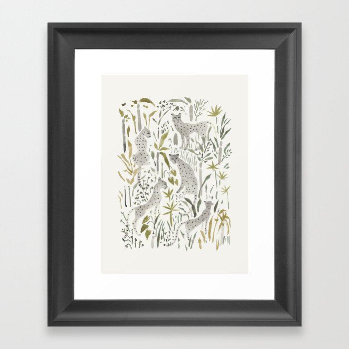 Grey Cheetahs Framed Art Print