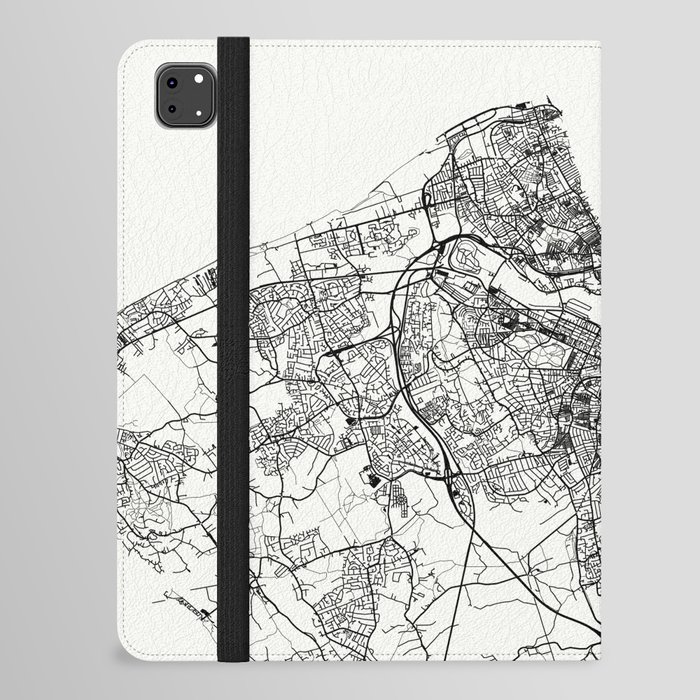 Birkenhead, England - Black and White City Map iPad Folio Case