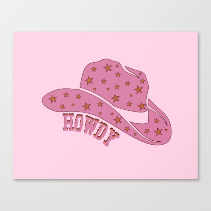 Howdy Cowgirl Hat Canvas Print