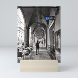 Black and white Bologna Street Photography Mini Art Print