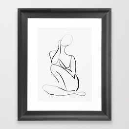 Female Figure Line Art Framed Art Print