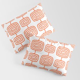 Mid Century Modern Atomic Rings Pattern Orange 3 Pillow Sham