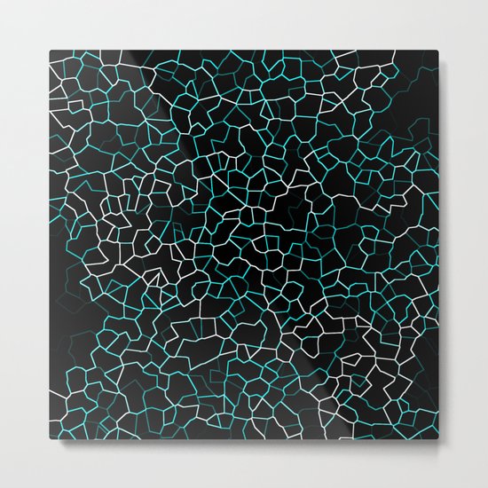 Aqua Crackle Metal Print
